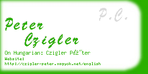 peter czigler business card